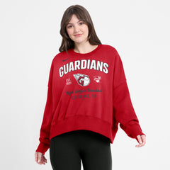 Cleveland Guardians Women's Oversized High Hip Pullover Sweatshirt Red