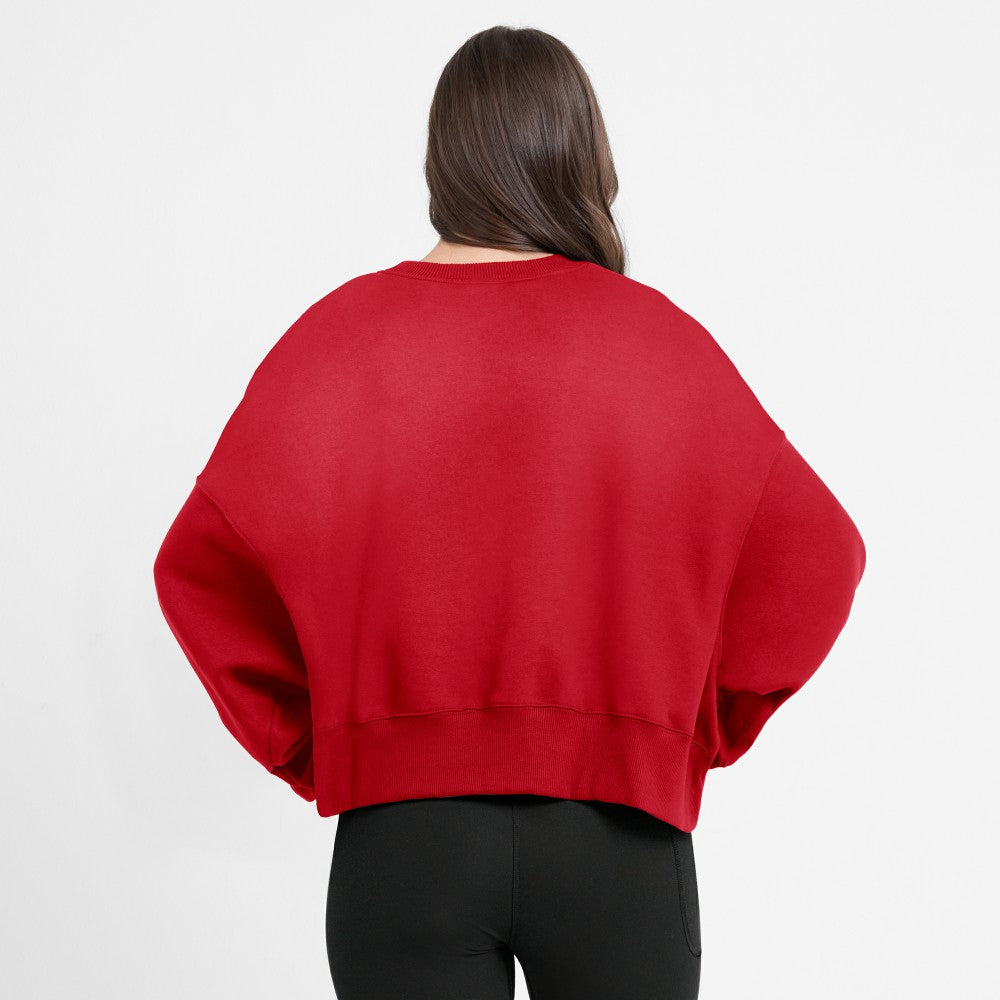 Cleveland Guardians Women's Oversized High Hip Pullover Sweatshirt Red
