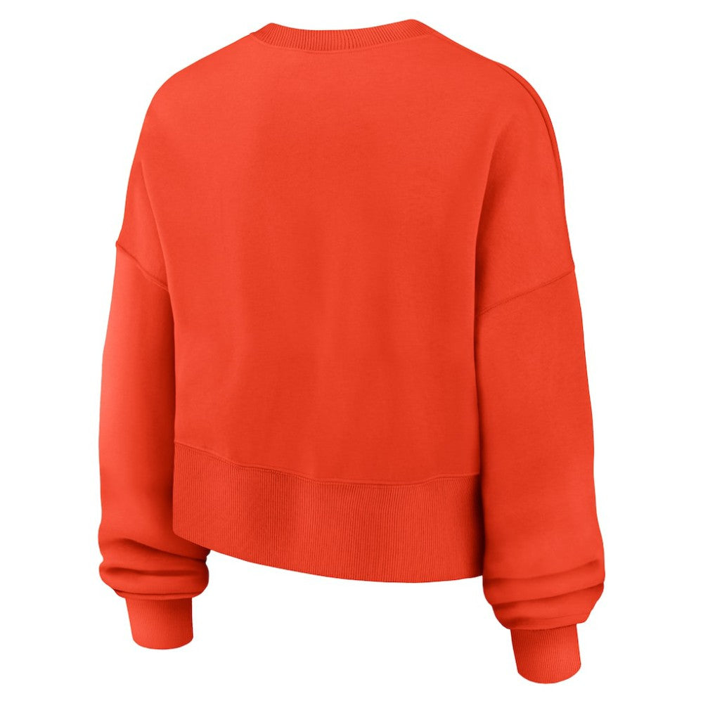 Houston Astros Women's Oversized High Hip Pullover Sweatshirt Orange