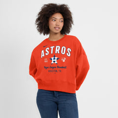 Houston Astros Women's Oversized High Hip Pullover Sweatshirt Orange
