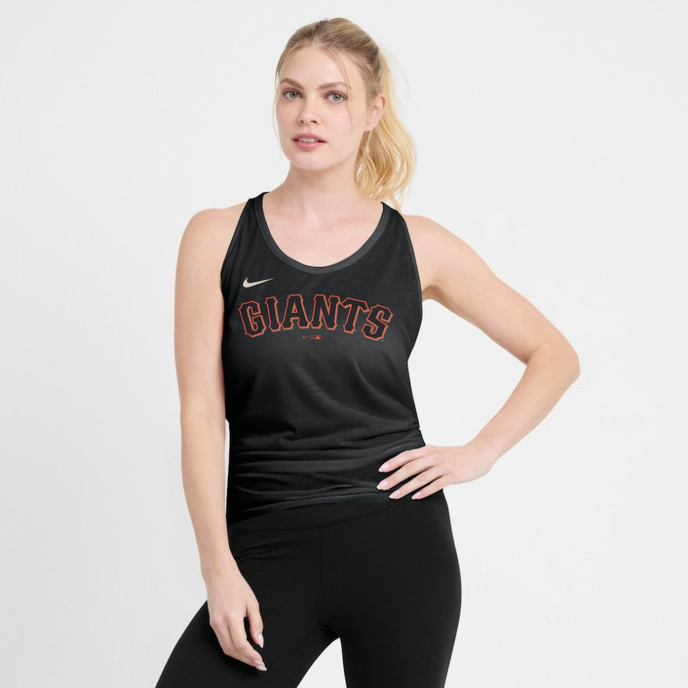 San Francisco Giants Open-Back Crisscross Dri-FIT Tank Top Black
