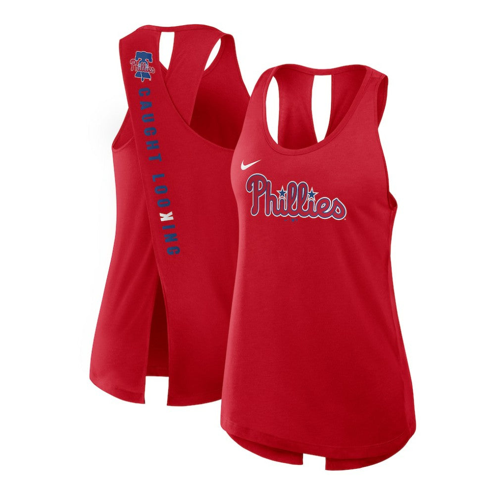 Philadelphia Phillies Open-Back Crisscross Dri-FIT Tank Top Red