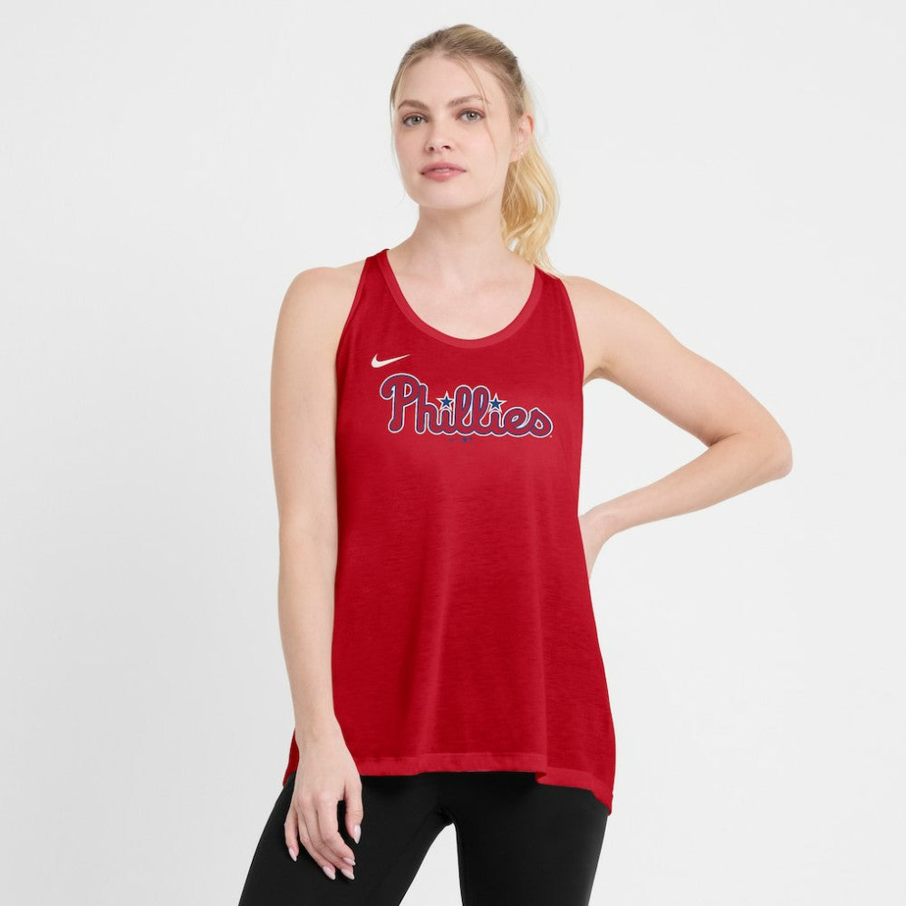 Philadelphia Phillies Open-Back Crisscross Dri-FIT Tank Top Red