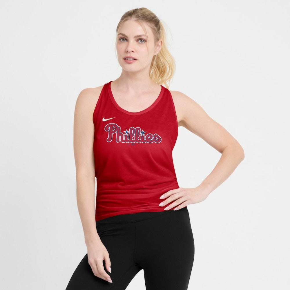 Philadelphia Phillies Open-Back Crisscross Dri-FIT Tank Top Red