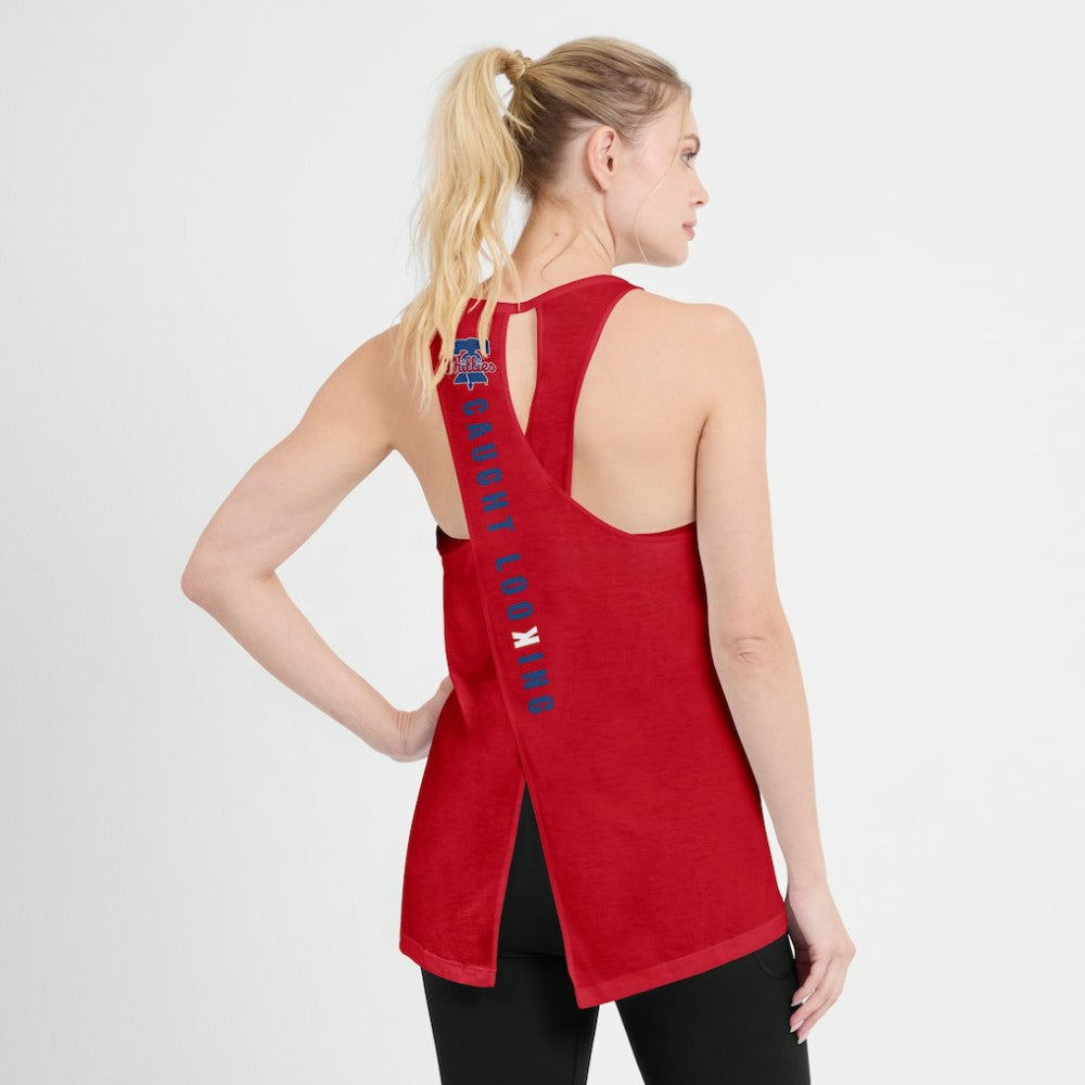 Philadelphia Phillies Open-Back Crisscross Dri-FIT Tank Top Red
