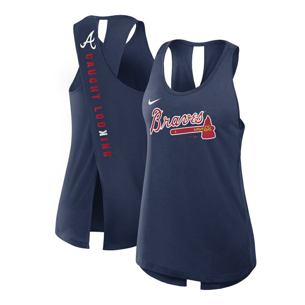 Atlanta Braves Open-Back Crisscross Dri-FIT Tank Top Navy