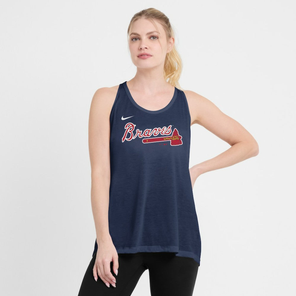 Atlanta Braves Open-Back Crisscross Dri-FIT Tank Top Navy