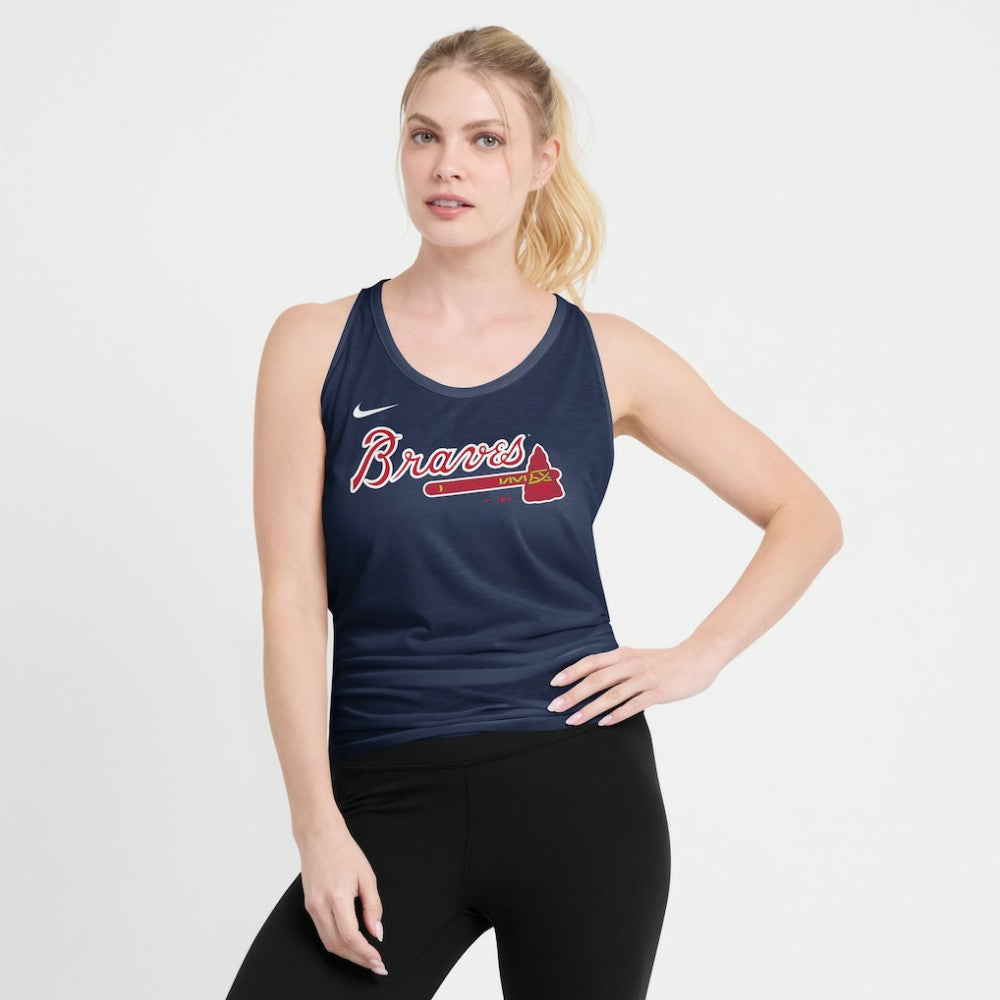 Atlanta Braves Open-Back Crisscross Dri-FIT Tank Top Navy