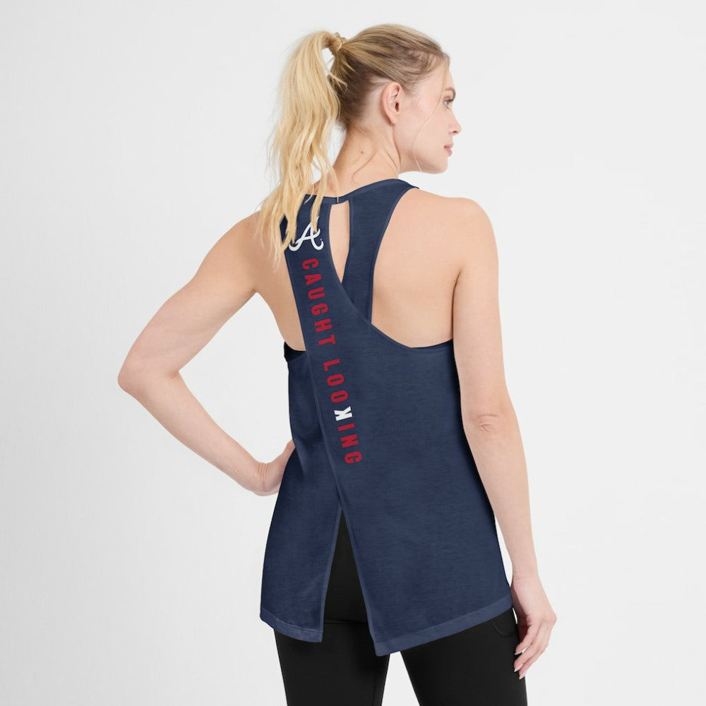 Atlanta Braves Open-Back Crisscross Dri-FIT Tank Top Navy