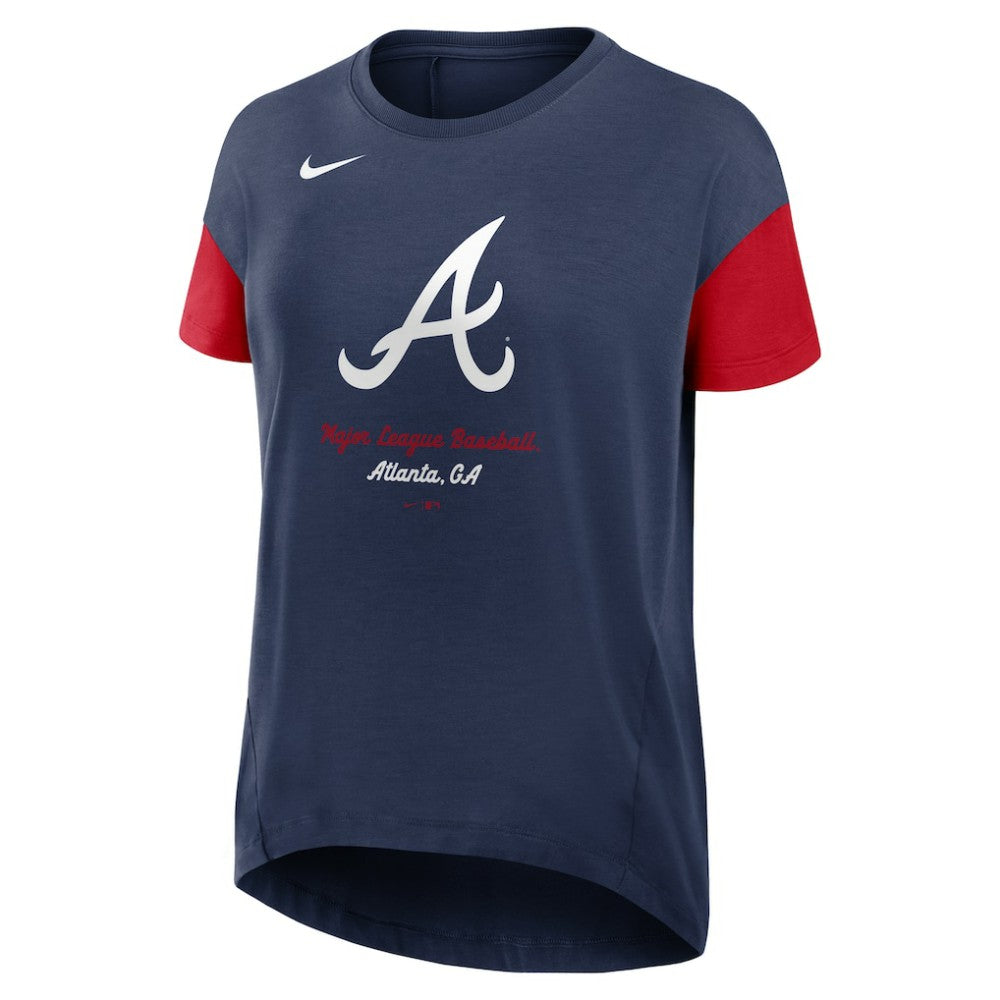 Atlanta Braves Women's Flowy Fashion Tri-Blend Dri-FIT T-Shirt Navy