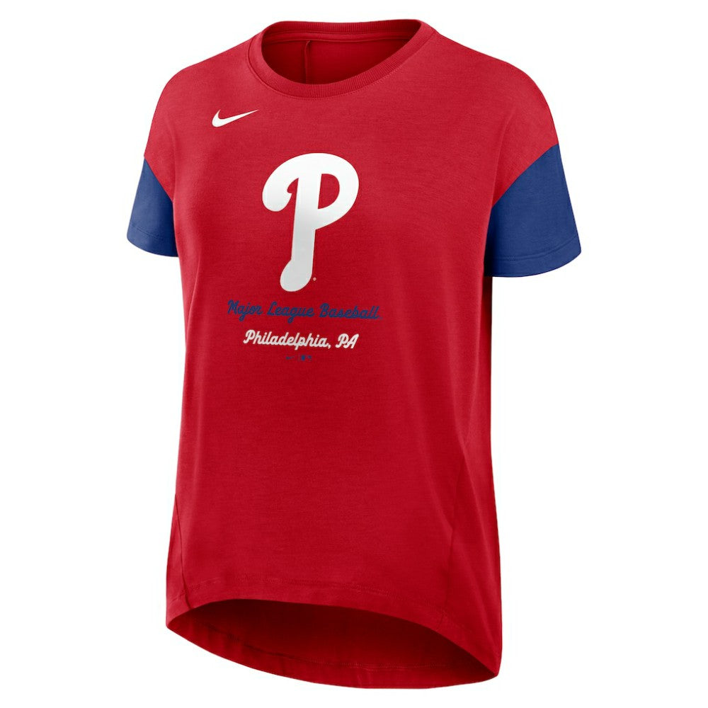 Philadelphia Phillies Women's Flowy Fashion Tri-Blend Dri-FIT T-Shirt Red
