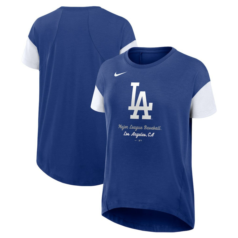 Los Angeles Dodgers Women's Flowy Fashion Tri-Blend Dri-FIT T-Shirt Royal