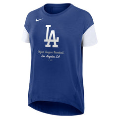 Los Angeles Dodgers Women's Flowy Fashion Tri-Blend Dri-FIT T-Shirt Royal