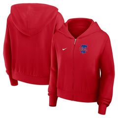 Philadelphia Phillies Women's Cropped Chill Full-Zip Hoodie Red