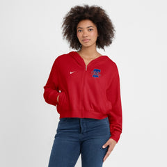 Philadelphia Phillies Women's Cropped Chill Full-Zip Hoodie Red