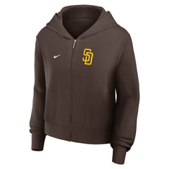 San Diego Padres Women's Cropped Chill Full-Zip Hoodie Brown