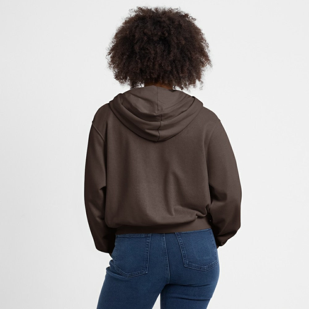 San Diego Padres Women's Cropped Chill Full-Zip Hoodie Brown