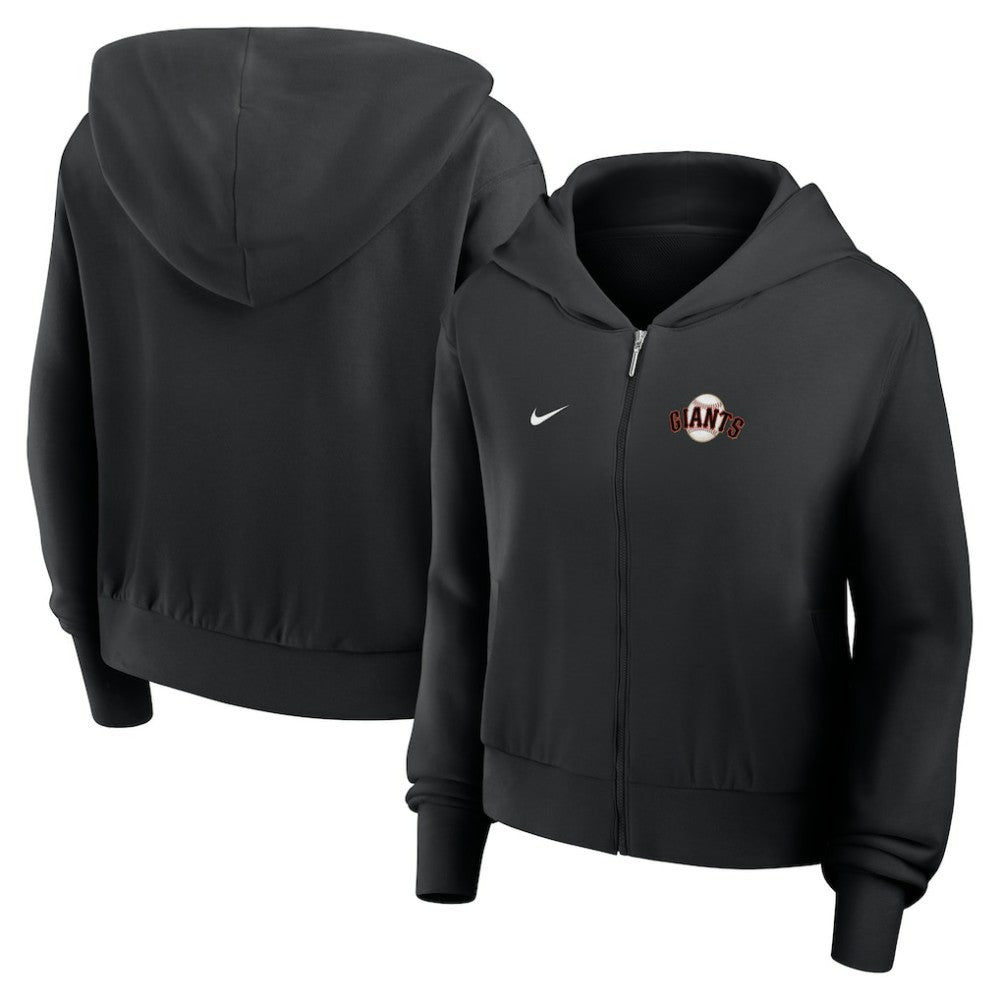 San Francisco Giants Women's Cropped Chill Full-Zip Hoodie Black