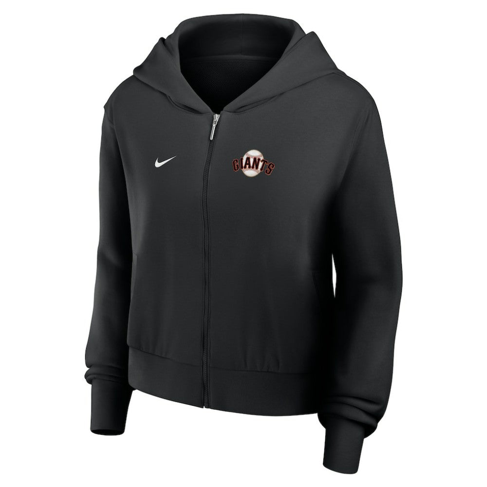 San Francisco Giants Women's Cropped Chill Full-Zip Hoodie Black