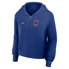 Chicago Cubs Women's Cropped Chill Full-Zip Hoodie Royal