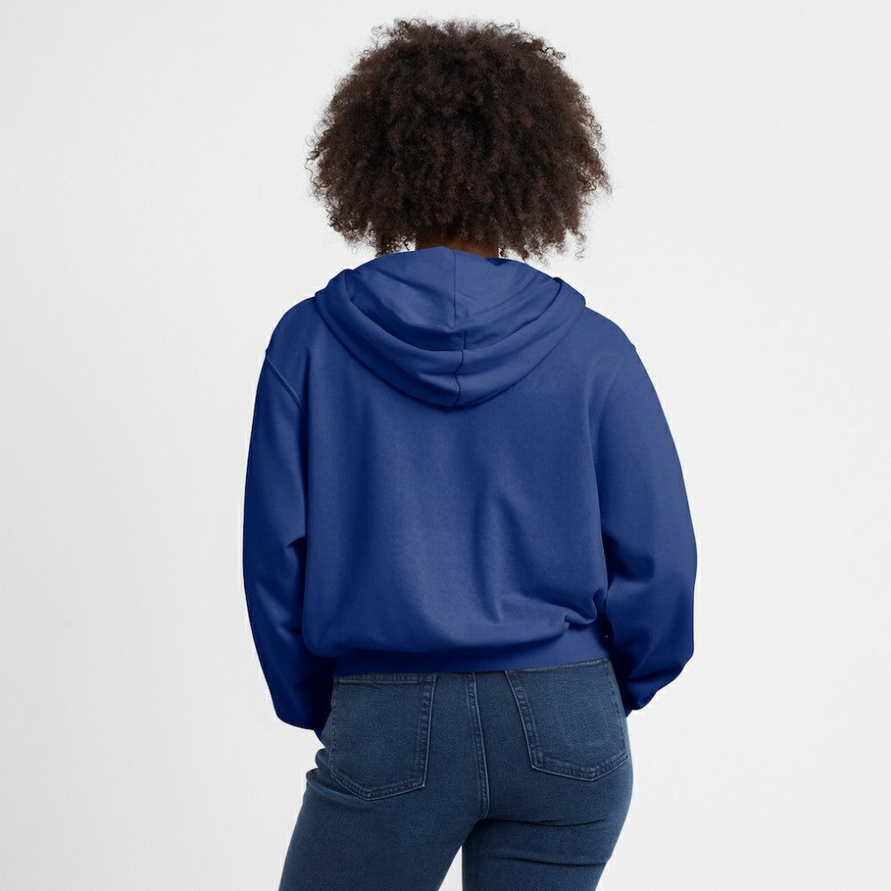 Chicago Cubs Women's Cropped Chill Full-Zip Hoodie Royal