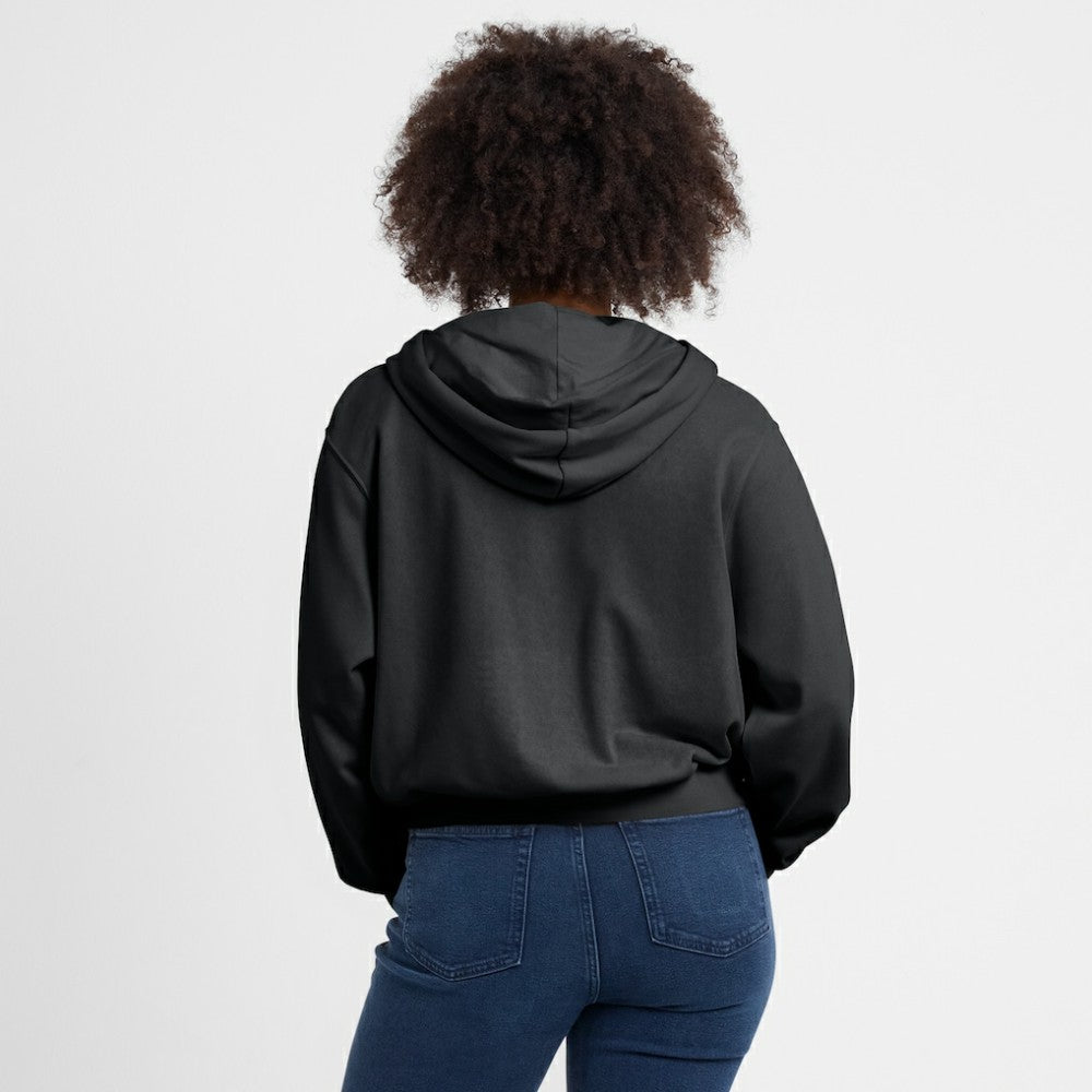 Cincinnati Reds Women's Cropped Chill Full-Zip Hoodie Black