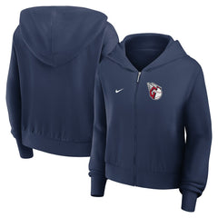 Cleveland Guardians Women's Cropped Chill Full-Zip Hoodie Navy