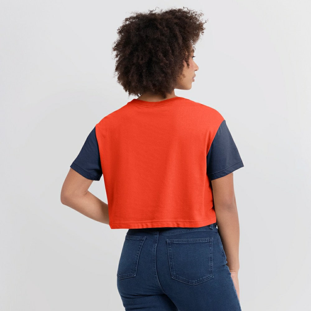 Houston Astros Women's Script Dri-FIT Cropped T-Shirt Orange/Navy