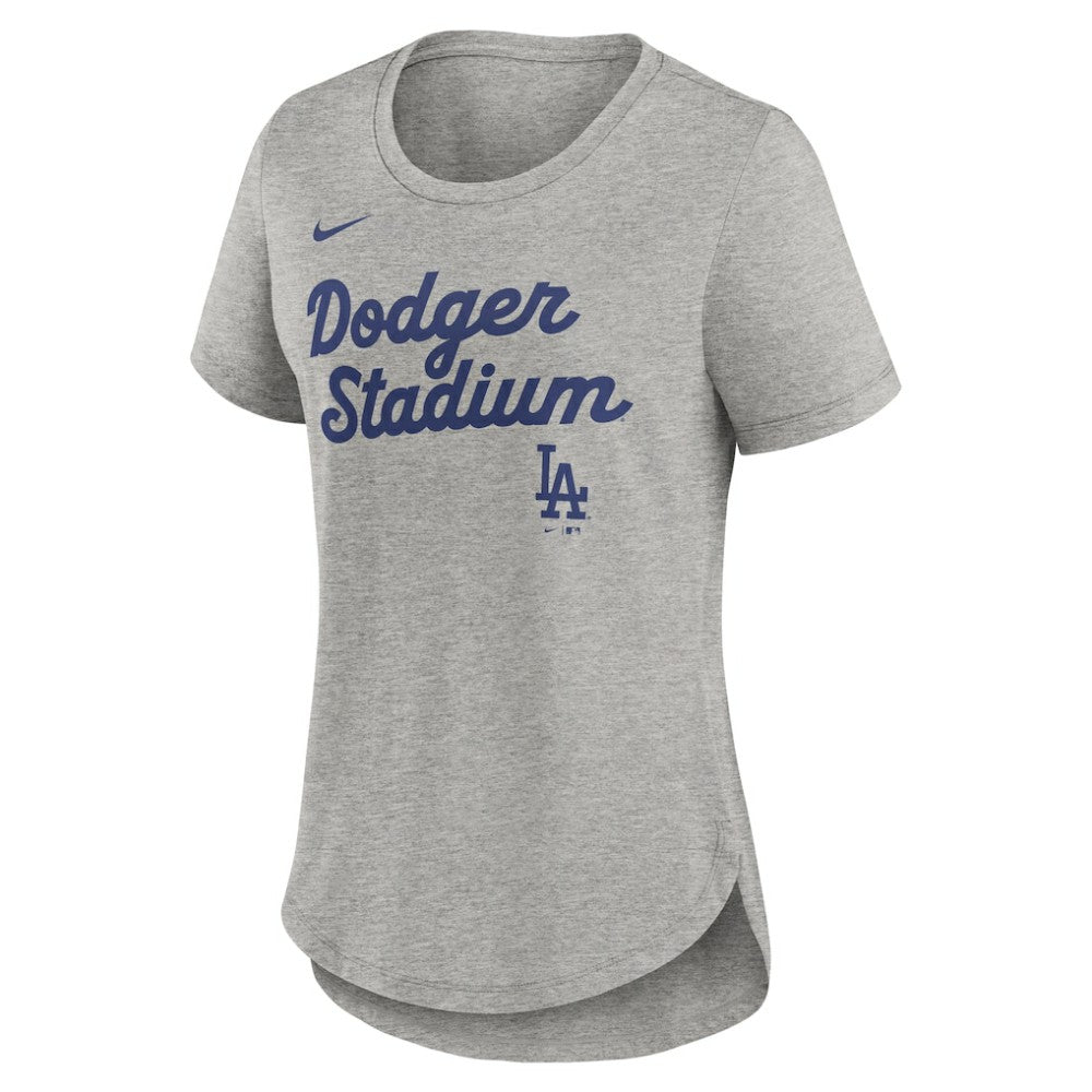 Los Angeles Dodgers Women's Script Tri-Blend T-Shirt Heather Gray