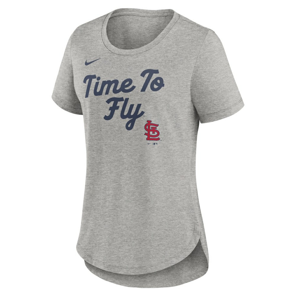 St. Louis Cardinals Women's Script Tri-Blend T-Shirt Heather Gray