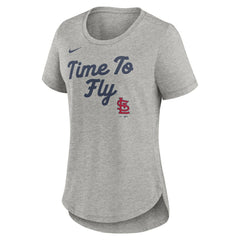 St. Louis Cardinals Women's Script Tri-Blend T-Shirt Heather Gray
