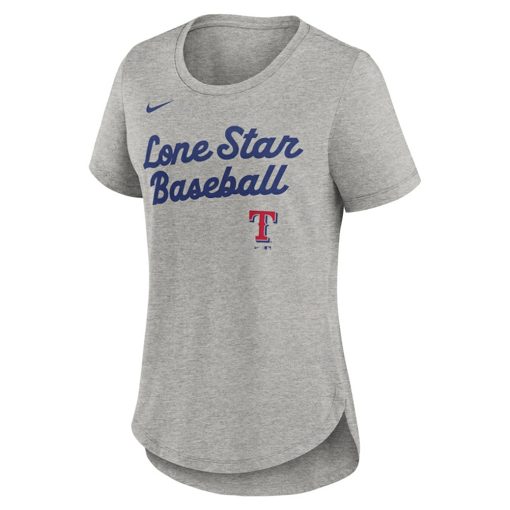 Texas Rangers Women's Script Tri-Blend T-Shirt Heather Gray