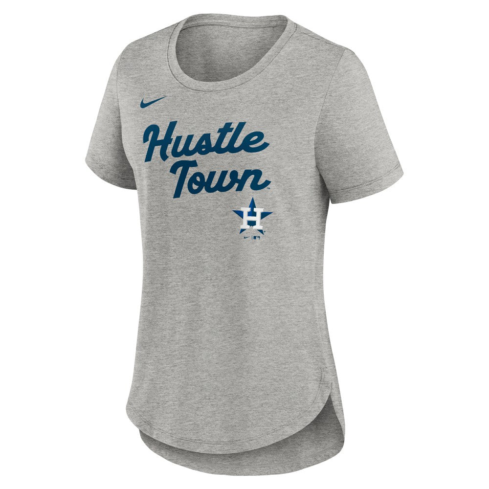 Houston Astros Women's Script Tri-Blend T-Shirt Heather Gray