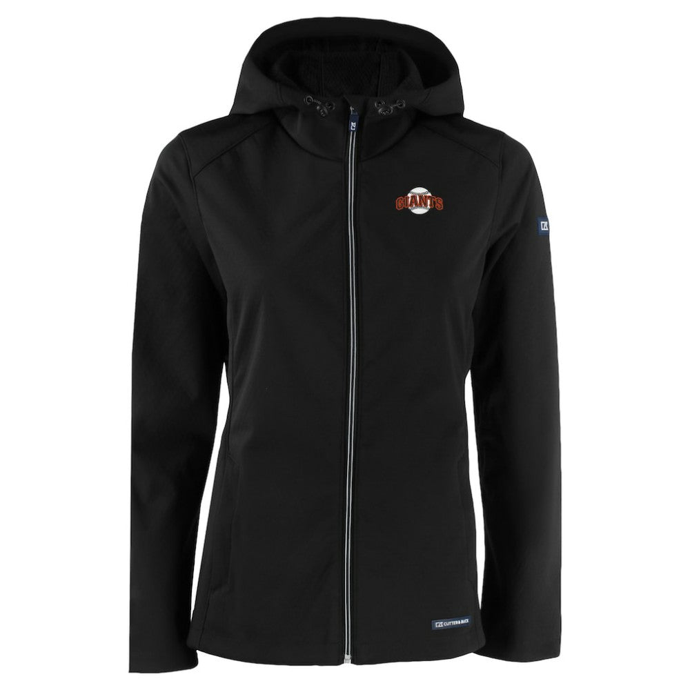 San Francisco Giants Cutter & Buck Women's Evoke Eco Softshell Recycled Full-Zip Jacket Black