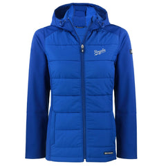Kansas City Royals Cutter & Buck Women's  Evoke Hybrid Eco Softshell Recycled Full-Zip Hoodie Jacket Royal