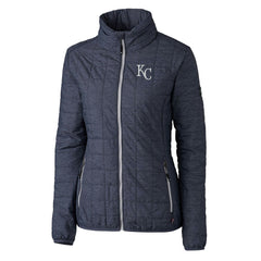 Kansas City Royals Cutter & Buck Women's Rainier PrimaLoft Eco Insulated Full-Zip Puffer Jacket Anthracite