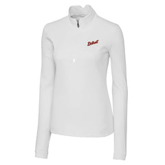Detroit Tigers Cutter & Buck Women's  Traverse Stretch Quarter-Zip Pullover Top White