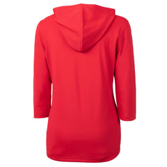 Cleveland Guardians Cutter & Buck Women's  DryTec Virtue Eco Pique Recycled 3/4-Sleeve Half-Zip Pullover Hoodie Red