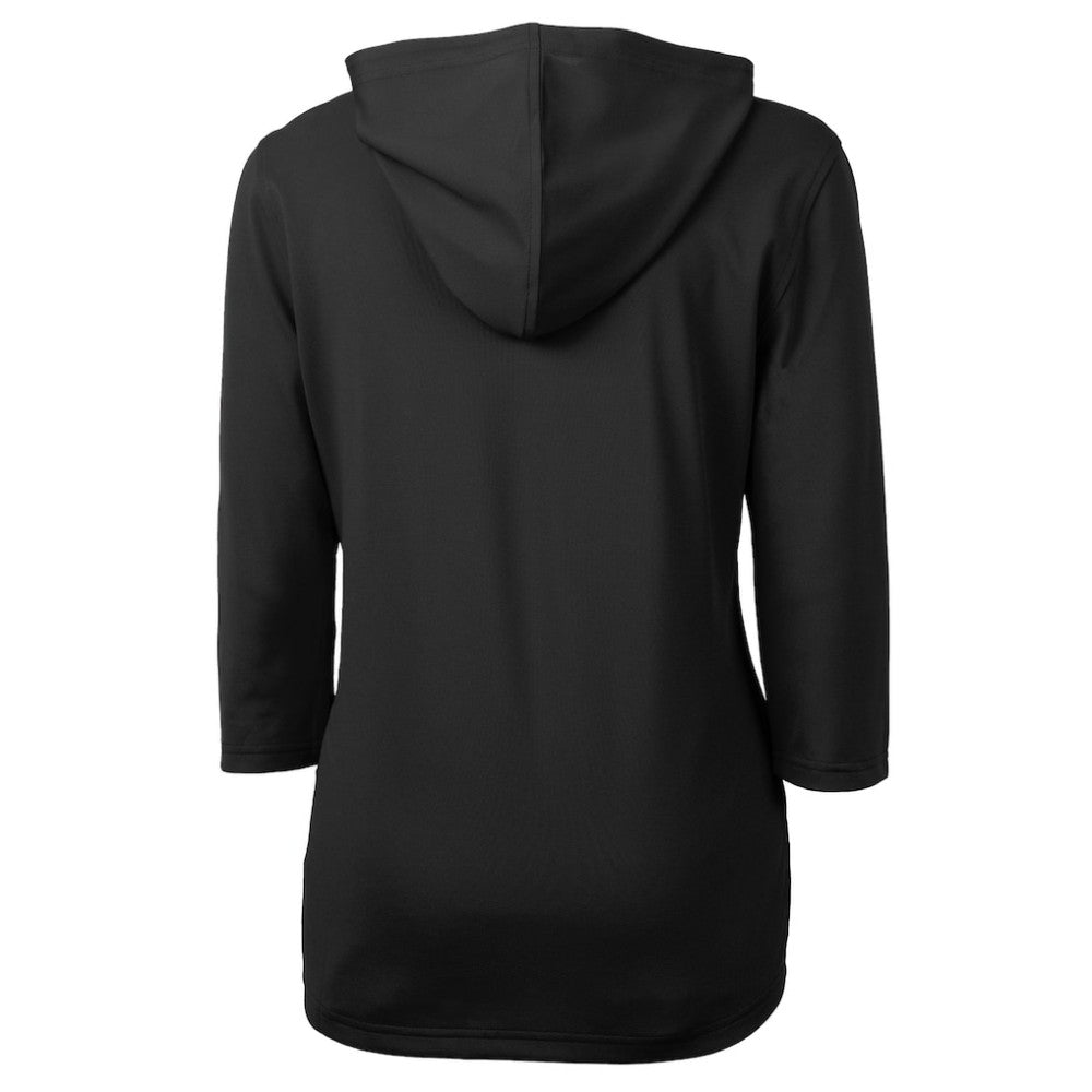 Pittsburgh Pirates Cutter & Buck Women's  DryTec Virtue Eco Pique Recycled 3/4-Sleeve Half-Zip Pullover Hoodie Black