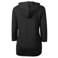 Pittsburgh Pirates Cutter & Buck Women's  DryTec Virtue Eco Pique Recycled 3/4-Sleeve Half-Zip Pullover Hoodie Black