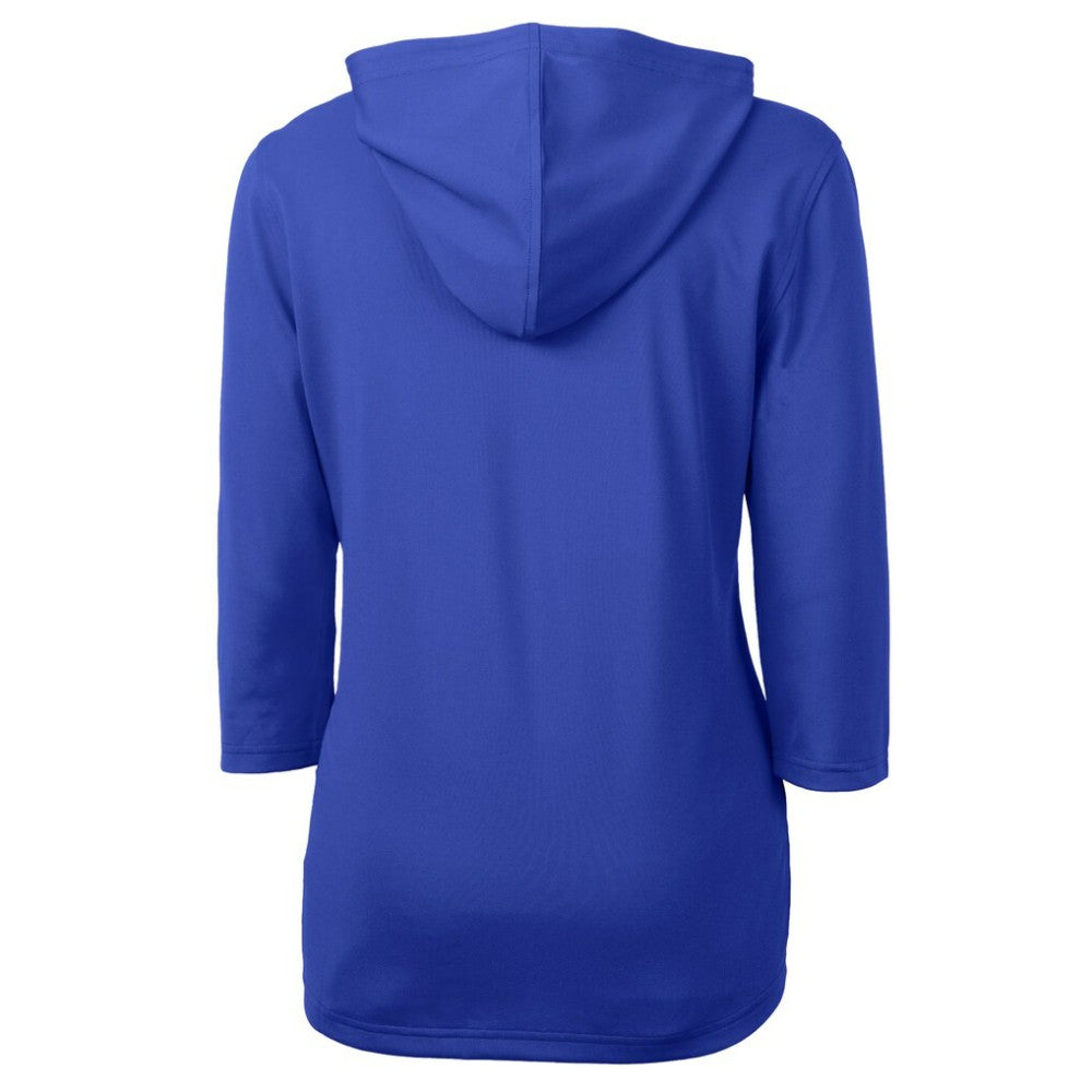 Seattle Mariners Cutter & Buck Women's  DryTec Virtue Eco Pique Recycled 3/4-Sleeve Half-Zip Pullover Hoodie Blue