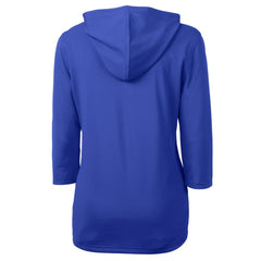 Seattle Mariners Cutter & Buck Women's  DryTec Virtue Eco Pique Recycled 3/4-Sleeve Half-Zip Pullover Hoodie Blue
