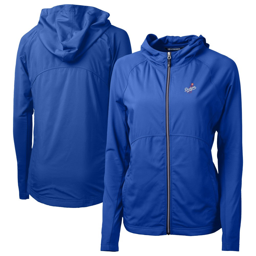 Los Angeles Dodgers Cutter & Buck Women's  Adapt Eco Knit Hybrid Recycled Full-Zip Hoodie Royal