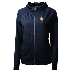 Seattle Mariners Cutter & Buck Women's  Adapt Eco Knit Hybrid Recycled Full-Zip Hoodie Navy