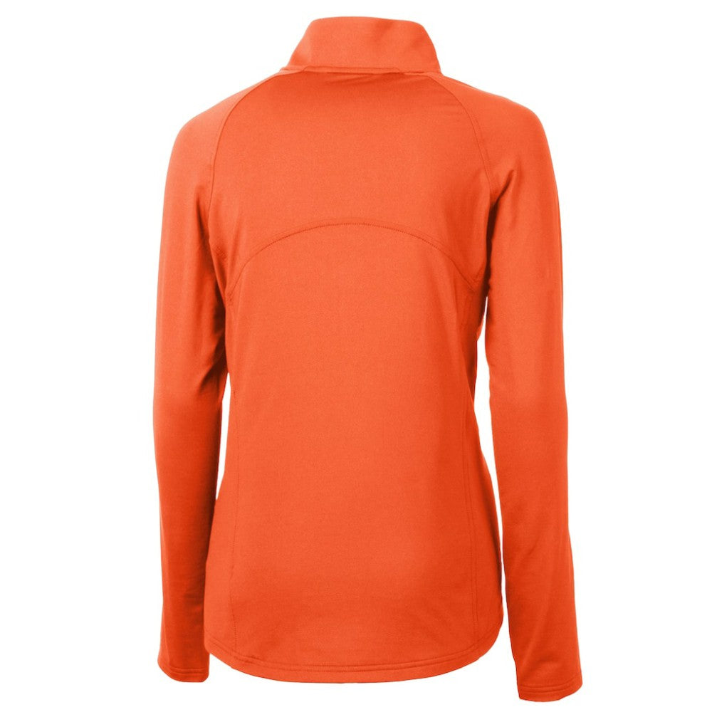 Baltimore Orioles Cutter & Buck Women's  DryTec Adapt Eco Knit Stretch Recycled Raglan Half-Zip Top Orange