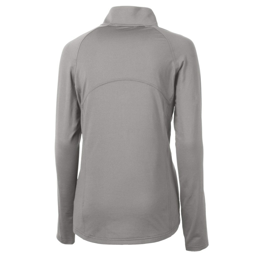 Los Angeles Dodgers Cutter & Buck Women's  DryTec Adapt Eco Knit Stretch Recycled Raglan Half-Zip Top Gray