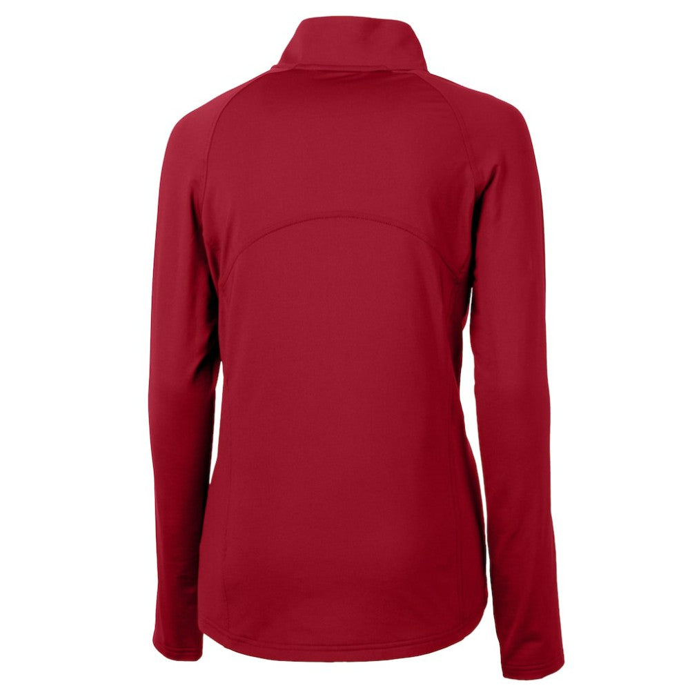 Philadelphia Phillies Cutter & Buck Women's  DryTec Adapt Eco Knit Stretch Recycled Raglan Half-Zip Top Red