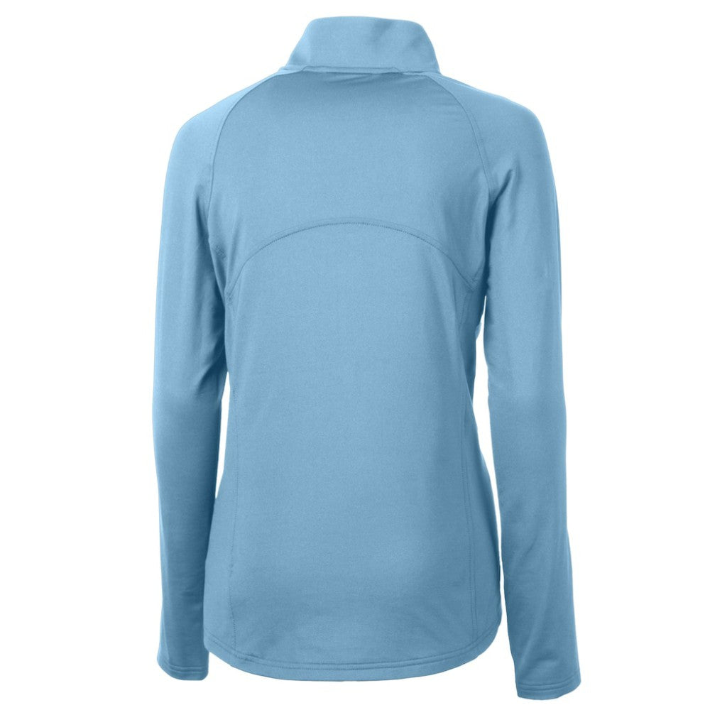 Philadelphia Phillies Cutter & Buck Women's Cooperstown Collection DryTec Adapt Eco Knit Stretch Recycled Raglan Half-Zip Top Powder Blue