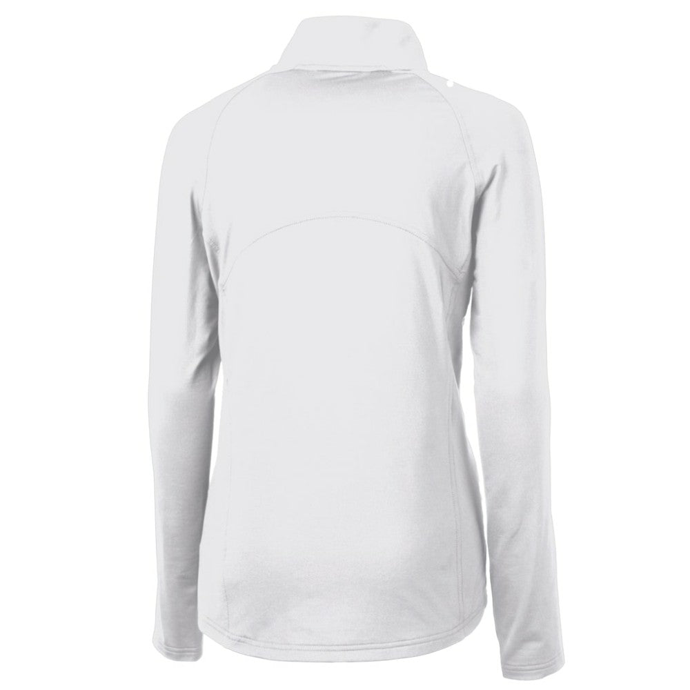 Philadelphia Phillies Cutter & Buck Women's Cooperstown Collection DryTec Adapt Eco Knit Stretch Recycled Raglan Half-Zip Top White