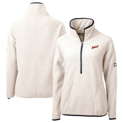 Detroit Tigers Cutter & Buck Women's  Cascade Eco Sherpa Fleece Half-Zip Pullover Jacket Cream